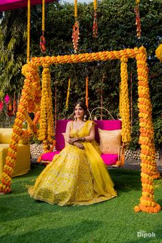 Floral Swing & Seating Setup